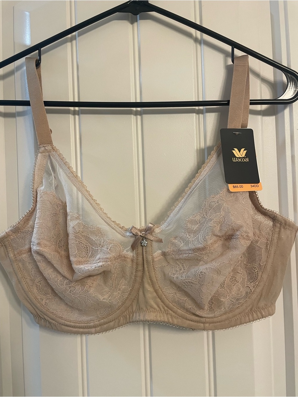 Wacoal Beige Lace Full-Coverage Unlined Underwire Bra